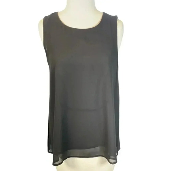 PLEIONE Double Layer Tank Top Black Size XS NWT Sheer Very Nice Layering Piece - Picture 1 of 9